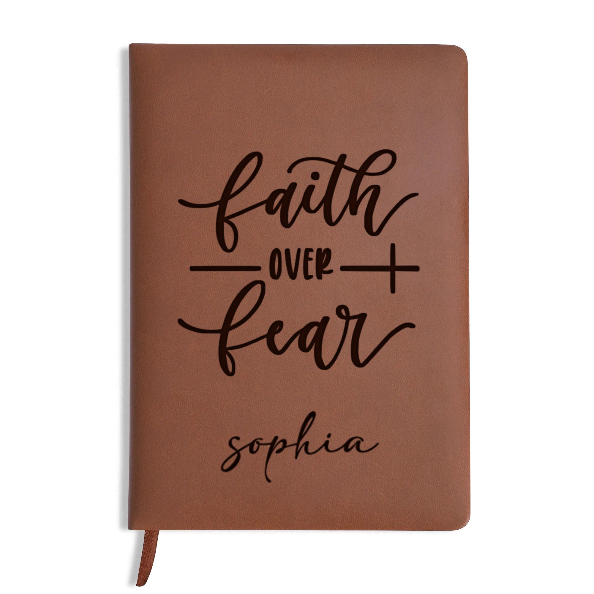 Personalized Christian Journal with Faith Over Fear, Custom Name Prayer & Faith Notebook, Religious Gift, First Communion Gifts, Birthday. NBLAF13